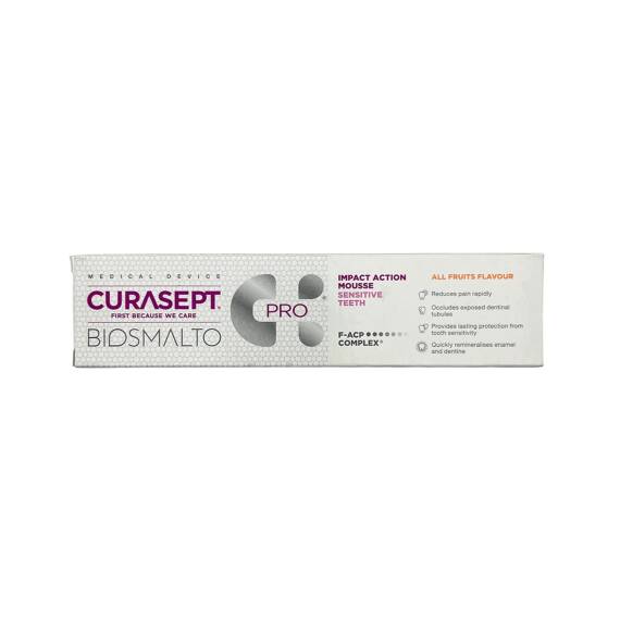 CURASEPT 1264 BIOSMALTO IMPACT ACTION MOUSSE SENSITIVVE TEETH ALL FRUITS TOOTHPASTE 50 ML - 1
