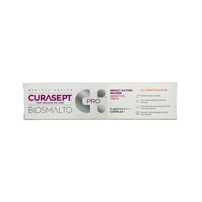 Curasept 1264 Biosmalto Impact Action Mousse Sensitivve Teeth All Fruits Toothpaste, 50 ml
