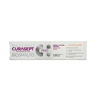CURASEPT 1264 BIOSMALTO IMPACT ACTION MOUSSE SENSITIVVE TEETH ALL FRUITS TOOTHPASTE 50 ML - 
