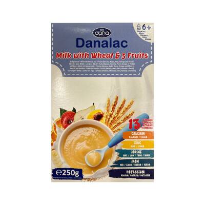 Danalac Südlü Buğda və 5 Meyvə Sıyığı (6 ay+) 250 qr - DANALAC