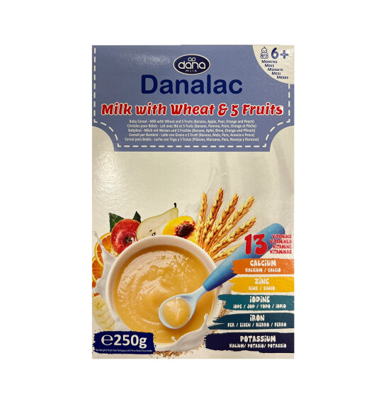 Danalac Südlü Buğda və 5 Meyvə Sıyığı (6 ay+) 250 qr - DANALAC