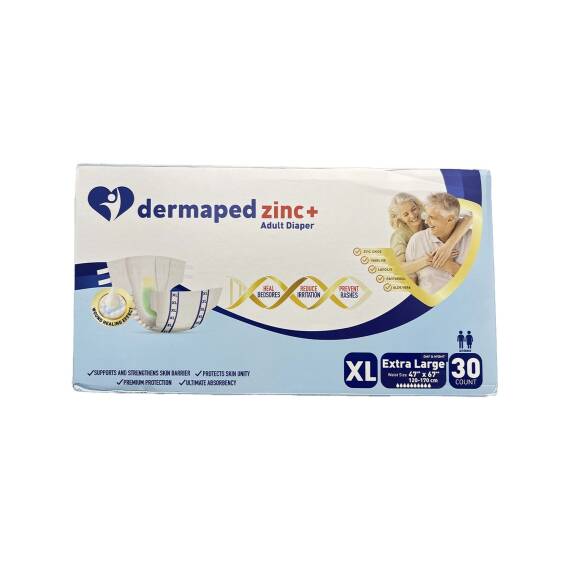 DERMAPED ZINC ADULT DIAPER EXTRA LARGE N30 6882 - 1