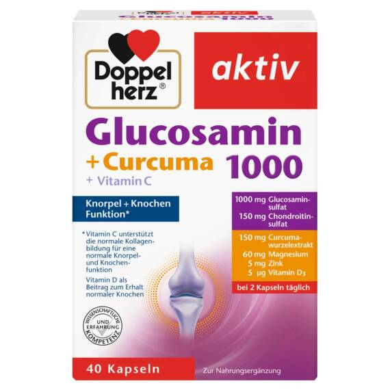 DOPPEL HERZ GLUKOZAMIN 1000 MG+ CURCUMA N40 CAP - 1