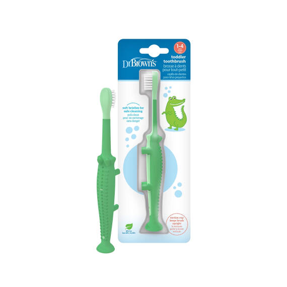 DR.BROWN S HG059/6467 TODDLER TOOTHBRUSH CROCODILE GREEN 1-4Y - 1