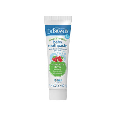 DR.BROWN S HG063.V2/9932 FLUORIDE-FREE BABY TOOTHPASTE STRAWBERRY FLAVOR 40GR 0-3Y - DR.BROWN S