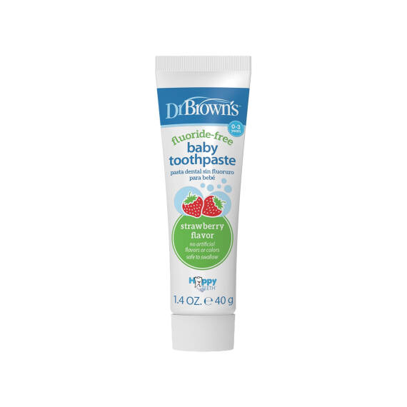 DR.BROWN S HG063.V2/9932 FLUORIDE-FREE BABY TOOTHPASTE STRAWBERRY FLAVOR 40GR 0-3Y - 1