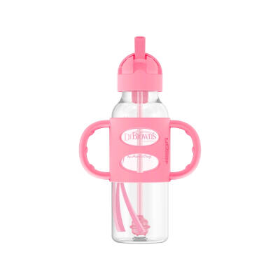 DR.BROWN S SB81101-INTLX/9801 SIPPY STRAW BOTTLE PINK 250ML 6M+ - DR.BROWN S