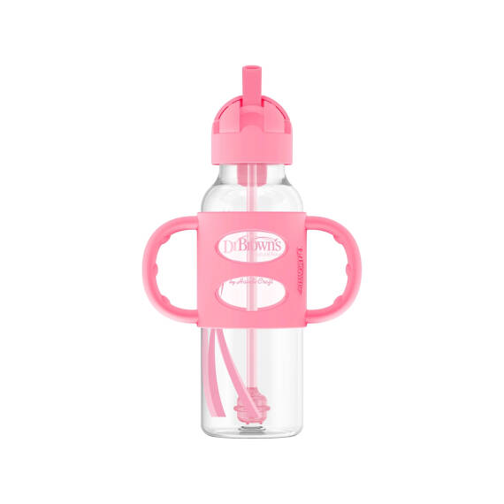 DR.BROWN S SB81101-INTLX/9801 SIPPY STRAW BOTTLE PINK 250ML 6M+ - 1