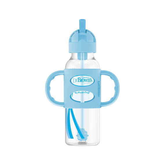 DR.BROWN S SB81102-INTLX/9818 SIPPY STRAW BOTTLE BLUE 250ML 6M+ - 1