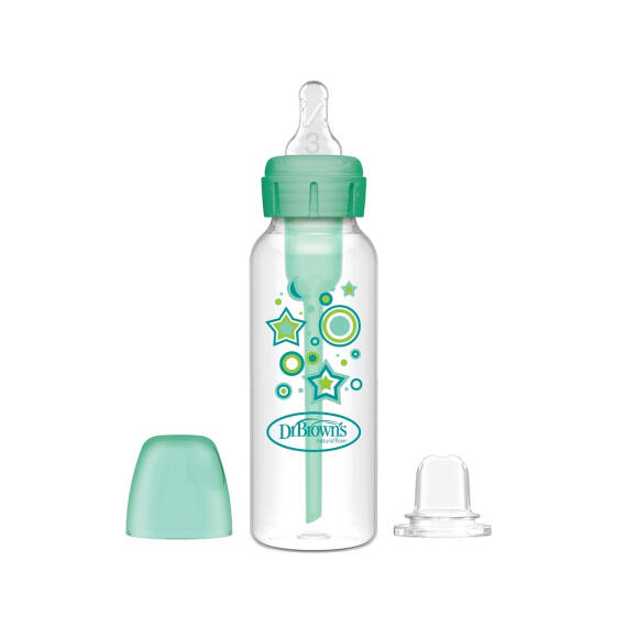 DR.BROWN S SB81603/7372 NARROW ANTI-COLIC OPTIONS+BOTTLE TO SIPPY STARTER KIT GREEN STARS 250ML 6M+ - 1