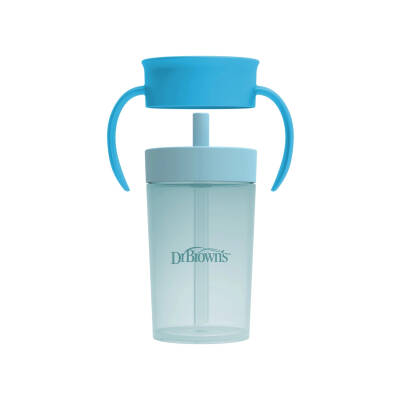 DR.BROWN S TC01045-INTL/0784 STRAW TO 360 CUP SET OCEAN BLUE 300ML 9M+ - DR.BROWN S