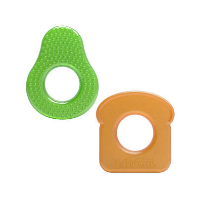 DR.BROWN S TE230/1064 AQUA COOL WATER-FILLED TEETHER AVOCADO AND TOAST 2-PACK - DR.BROWN S