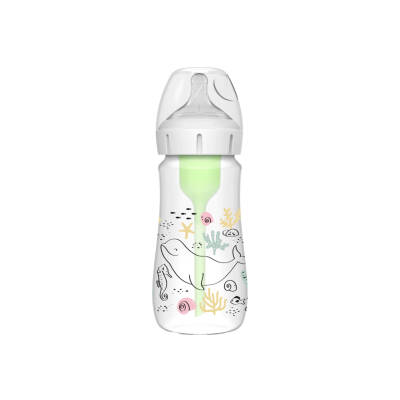 DR.BROWN S WB91009-SPX/1101 ANTI-COLIC OPTIONS+BABY BOTTLE OCEAN WHALE WIDE-NECK 270ML 0M+ - DR.BROWN S