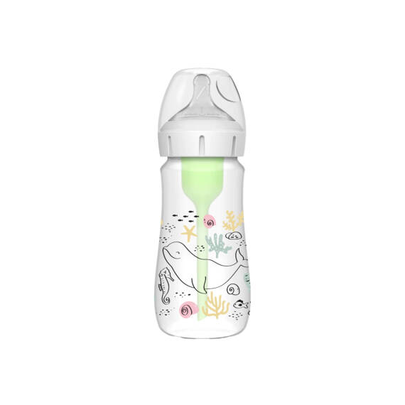 DR.BROWN S WB91009-SPX/1101 ANTI-COLIC OPTIONS+BABY BOTTLE OCEAN WHALE WIDE-NECK 270ML 0M+ - 1