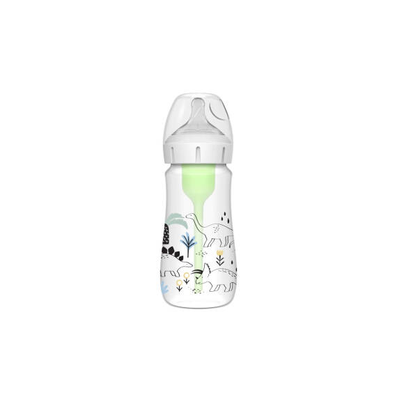 DR.BROWN S WB91010-SPX/1095 WIDE-NECK ANTI-COLIC OPTIONS+BABY BOTTLE MULTI DINO 270ML 0M+ - 1