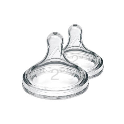 DR.BROWN S WN2201-INTL/7488 ANTI-COLIC NIPPLE WIDE-NECK LEVEL-2 2-PACK 3M+ - DR.BROWN S