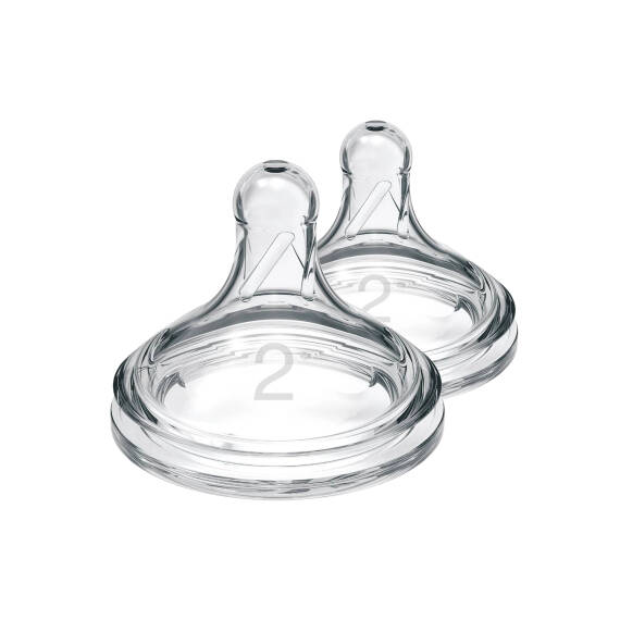 DR.BROWN S WN2201-INTL/7488 ANTI-COLIC NIPPLE WIDE-NECK LEVEL-2 2-PACK 3M+ - 1