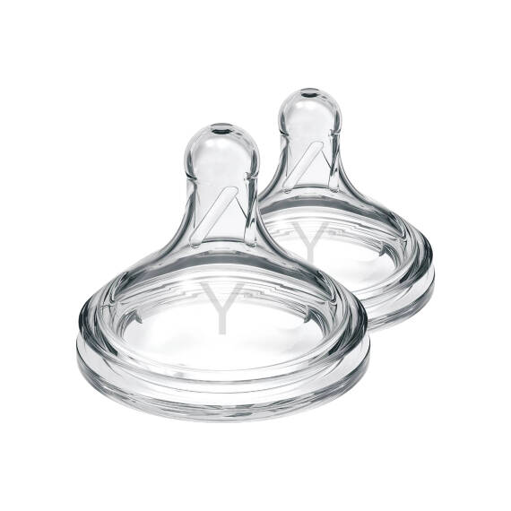 DR.BROWN S WNY201-INTL/7518 ANTI-COLIC NIPPLE WIDE-NECK Y-CUT 2-PACK 9M+ - 1