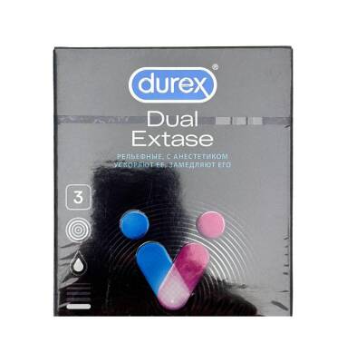 Durex Dual Extase 3 ədədli prezervativ - DUREX