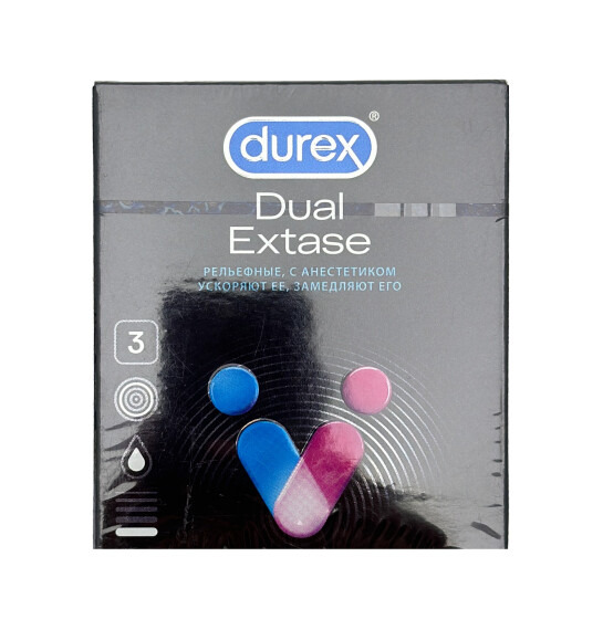 Durex Dual Extase 3 ədədli prezervativ - DUREX