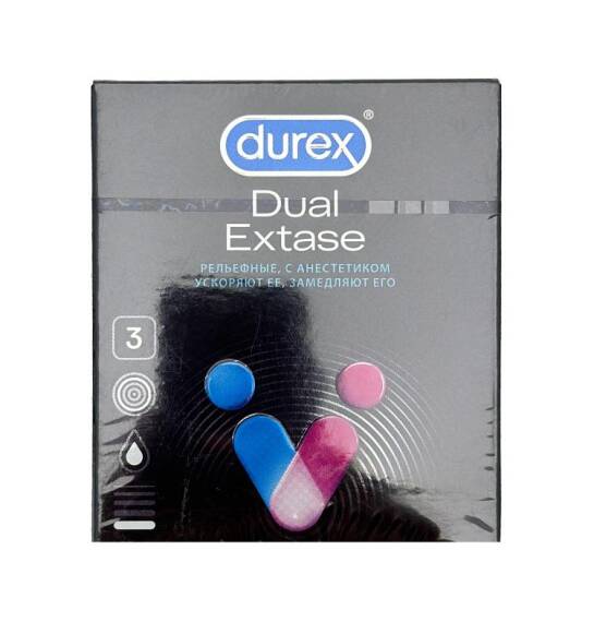 Durex Dual Extase 3 ədədli prezervativ - 1