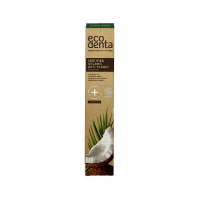 ECODENTA CERTIFIED ORGANIC ANTI PLAQUE TOOTHPASTE WITH COCONUT OIL 75ML 2155 - ECODENTA