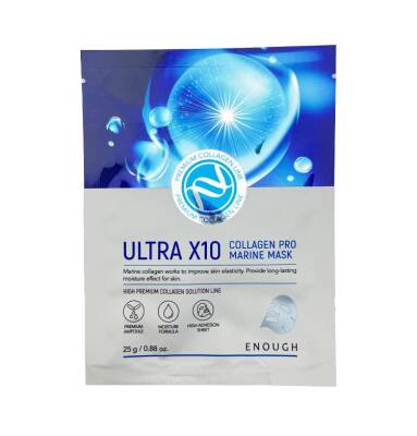 Enough Ultra X10 Collagen Pro Marine 25 qr üz üçün parça maska - ENOUGH