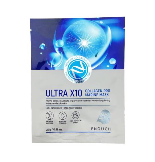 Enough Ultra X10 Collagen Pro Marine 25 qr üz üçün parça maska - 1