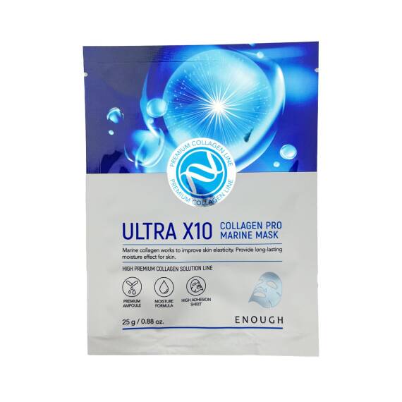 Enough Ultra X10 Collagen Pro Marine 25 qr üz üçün parça maska - 1