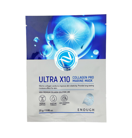 Enough Ultra X10 Collagen Pro Marine 25 qr üz üçün parça maska - ENOUGH