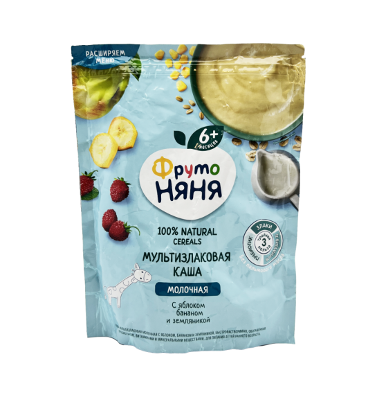 Fruto Nyana alma, bana çiyələk və südlü sıyıq 6 ay + 200 qr - 1