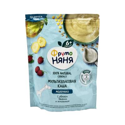 Fruto Nyana alma, bana çiyələk və südlü sıyıq 6 ay + 200 qr - 