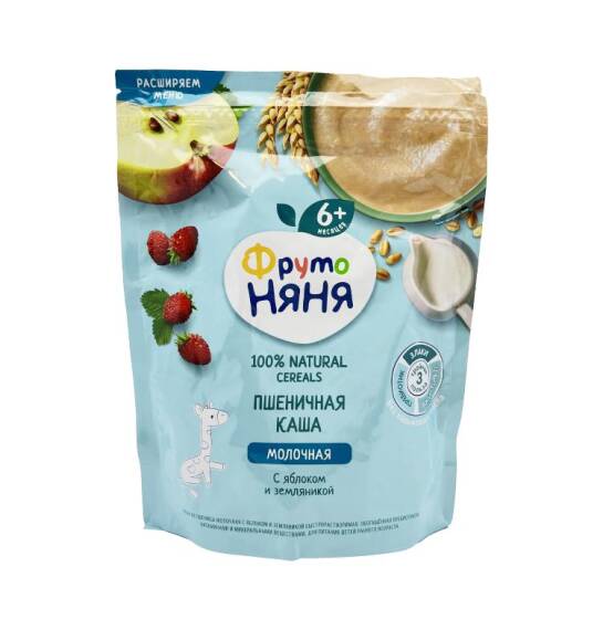 Fruto Nyana banan və çiyələk ilə südlü buğda sıyığı 6 ay + 200 qr - 1