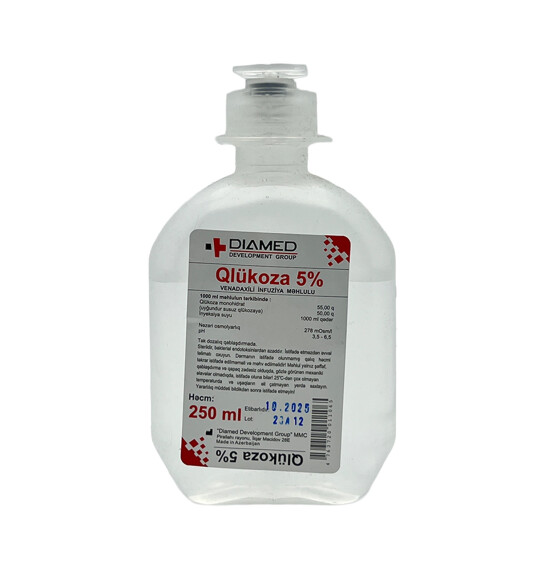 GLUKOZA 5% 250ML SISTEM DIAMED (15) - 