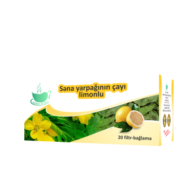Herba Flora Səna yarpağı limonlu çay 20 ədədli - HERBA FLORA