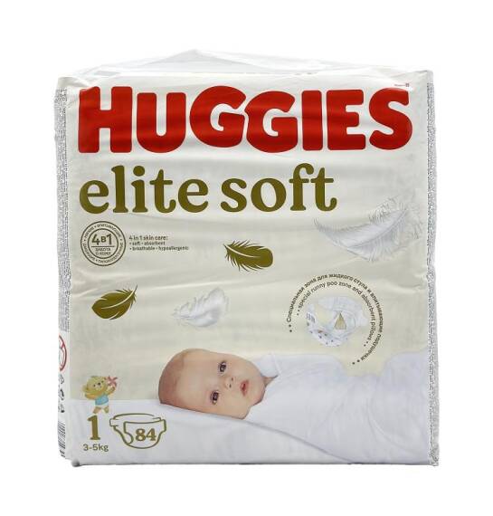 Huggies Elite Soft 1 / 0-5 kq bez mega N84 - 1