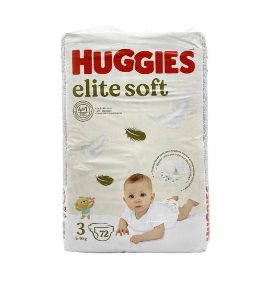 Huggies Elite Soft 3 bez 5-9 kq N72 - 1