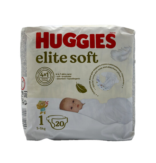 Hyggies Elite Soft 1 / 3-5 kq bez N20 - HUGGIES