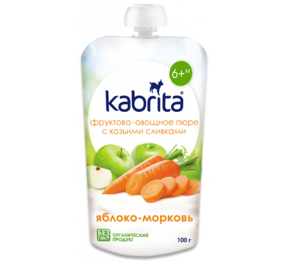 Kabrita Alma kök, tərəvəzli keçi qaymaqlı püre 100 qr - 1