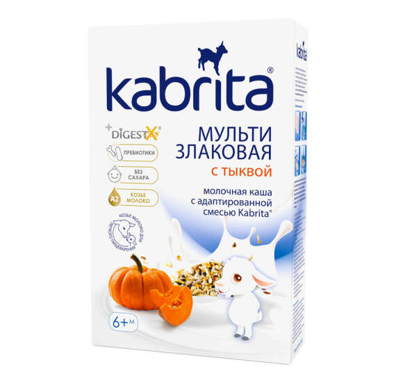 Kabrita Balqabaqlı çoxdənli keçi südlü sıyıq 6 ay+ 180 qr - 1