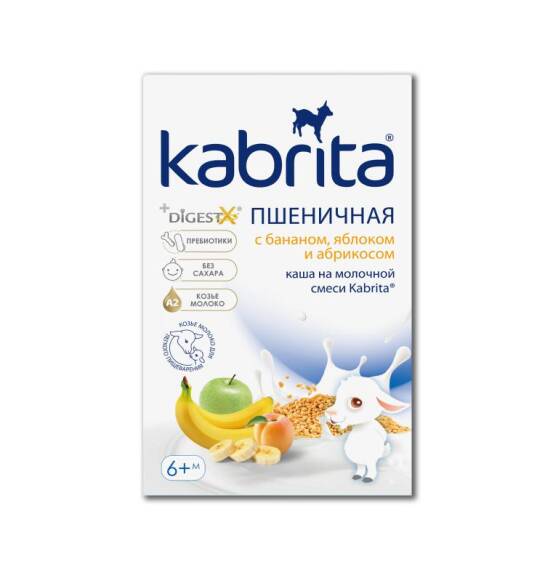 Kabrita buğda sıyığı süd qatışığı əsasında banan, alma və ərik ilə (6ay+) 180 qr - 1