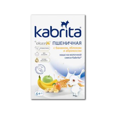 Kabrita buğda sıyığı süd qatışığı əsasında banan, alma və ərik ilə (6ay+) 180 qr - KABRITA