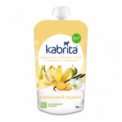 Kabrita Vanilli, meyvəli, taxıllı keçi qaymaqlı puding 100 qr - KABRITA
