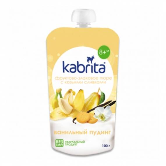 Kabrita Vanilli, meyvəli, taxıllı keçi qaymaqlı puding 100 qr - 1