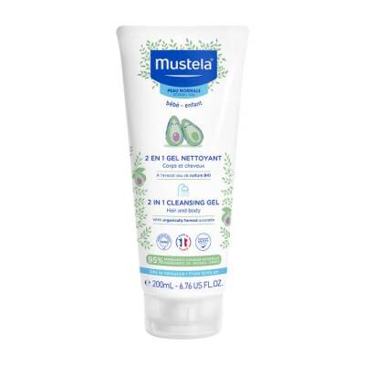 Mustela 2in1 Cleansing Gel saç və bədən yuyucu geli 200 ml - MUSTELA