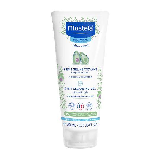 Mustela 2in1 Cleansing Gel saç və bədən yuyucu geli 200 ml - 1