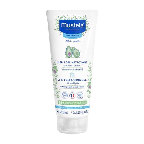 Mustela 2in1 Cleansing Gel saç və bədən yuyucu geli 200 ml - 1