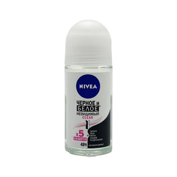 Nivea Ağ və Qara Görünməz Təmizlik Pudralı diyircəkli antiperspirant 50 ml - 1
