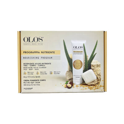 OLOS PF27274 NOURISHING SOLID CLEANSER FACE-BODY-HAIR AND MELTING BODY CREAM SET 80GR/300ML - 