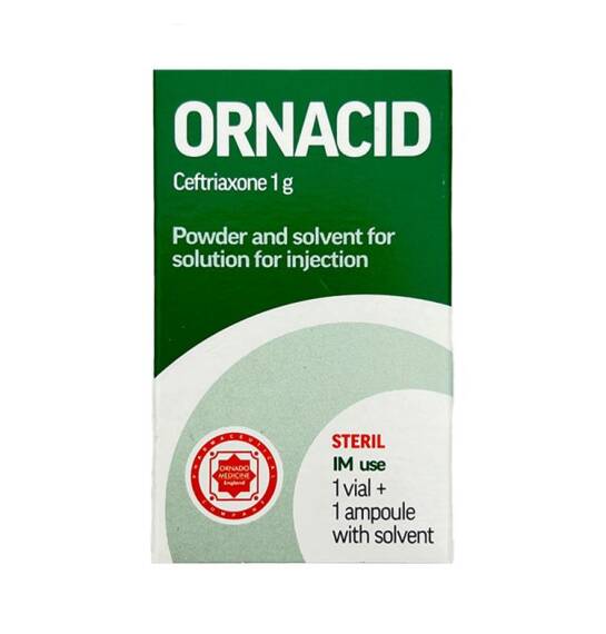 Ornasid 1q əzələdaxili inyeksiya məhlulu hazırlamaq üçün toz və həlledici - 1